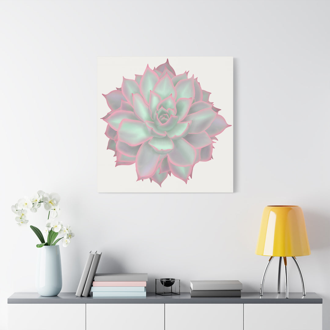 Echeveria Violet Queen Canvas Wall Art Rosette Succulent Print With Matte Finish