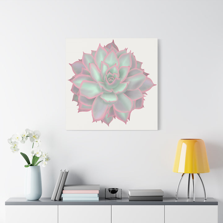 Echeveria Violet Queen Canvas Wall Art Rosette Succulent Print With Matte Finish