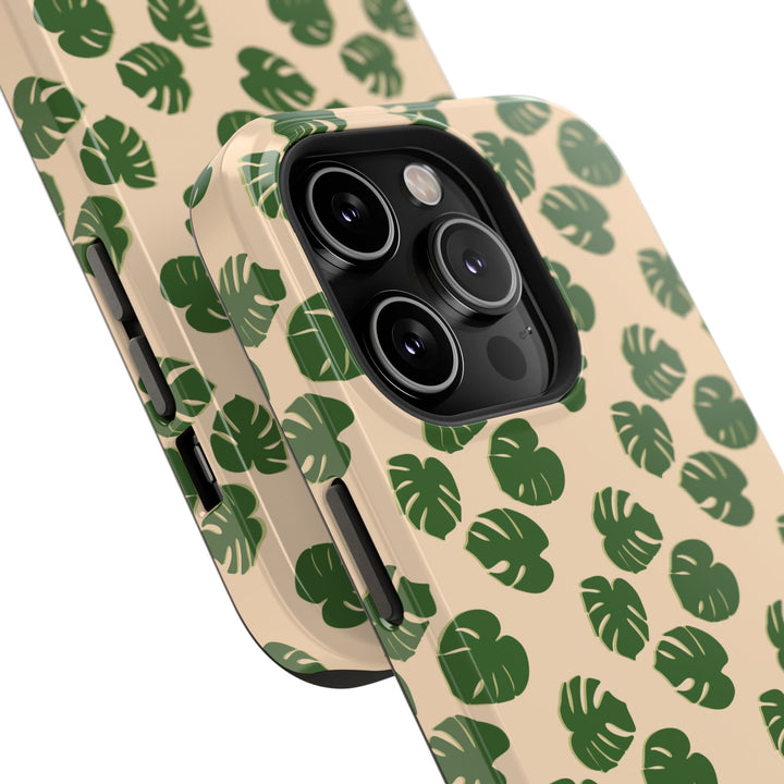 Monstera Pattern Phone Case – Dual Layer Protective Cover