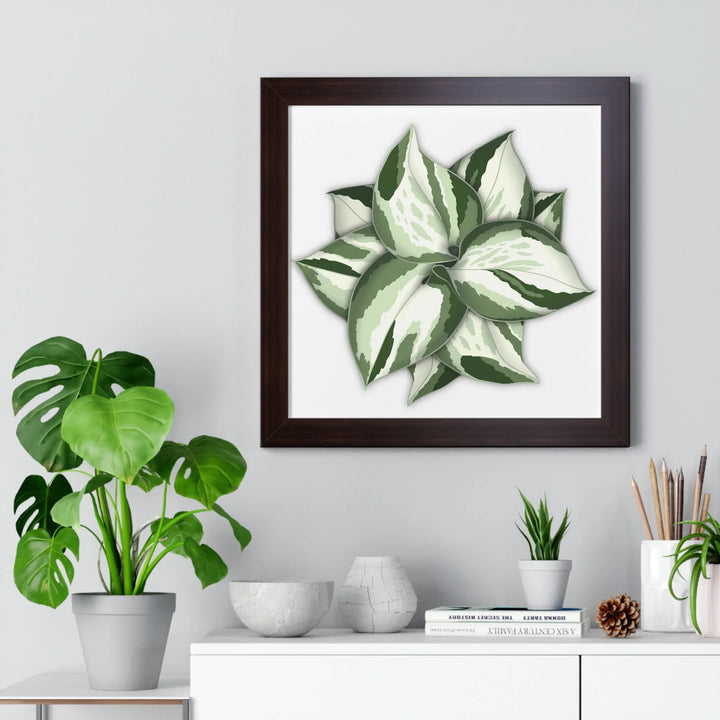 Manjula Pothos Print Framed Wall Art Botanical Poster With Heart Shaped Leaves Indoor Plant Decor