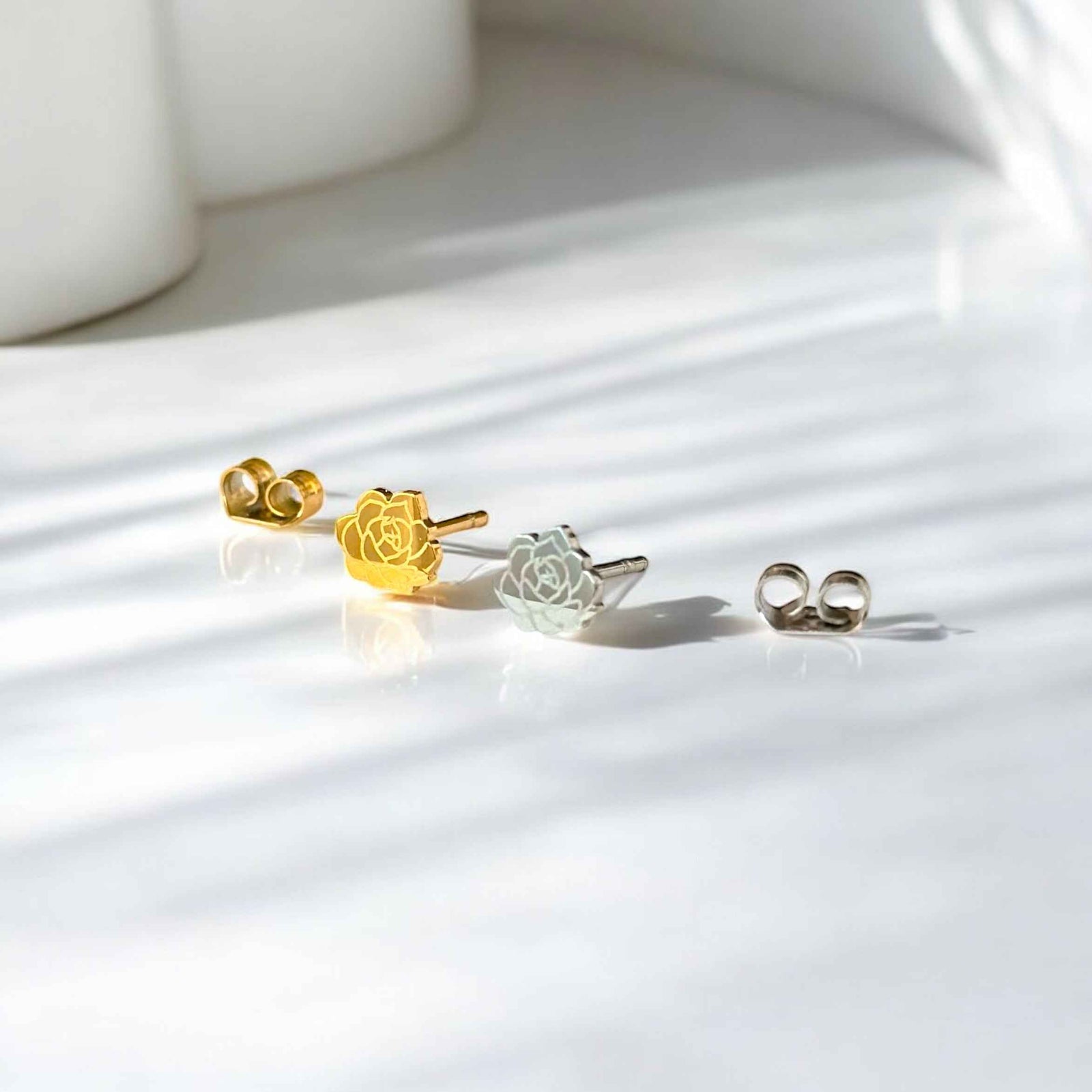 Succulent Terrarium Metal Stud Earrings