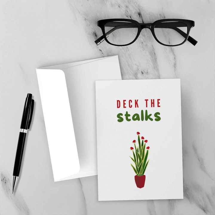 Snake Plant Holiday Card - Blank Inside With Envelope