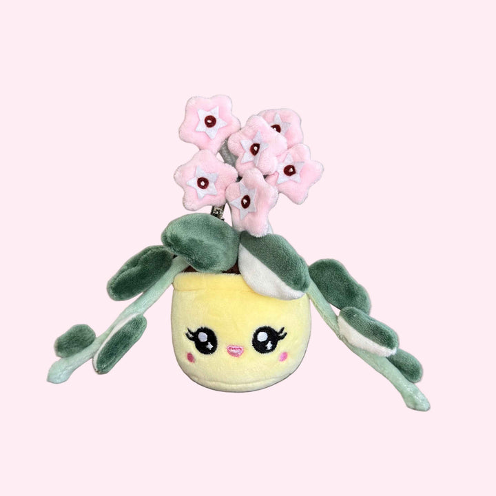 Hoya Carnosa ‘Krimson Queen’ Plush Keychain – 5″ Variegated Houseplant Bag Charm