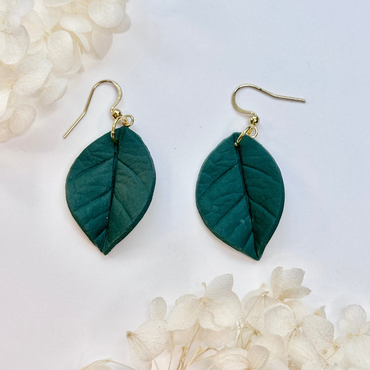 Hoya Coriacea Leaf Earrings Handmade Natural Jewelry by Klaily