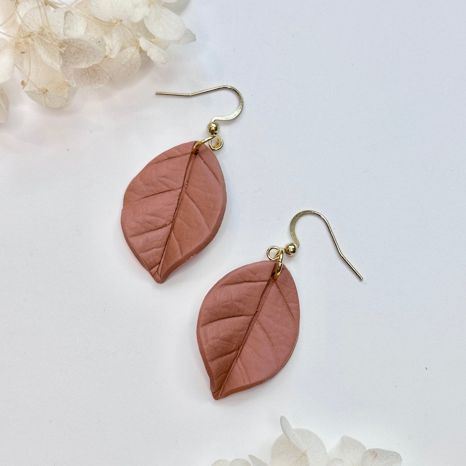 Hoya Coriacea Leaf Earrings Handmade Natural Jewelry by Klaily