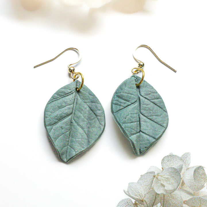 Hoya Coriacea Leaf Earrings Handmade Natural Jewelry by Klaily