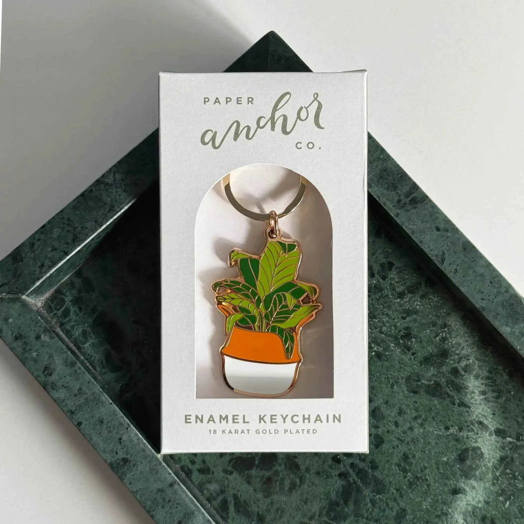 Banana Leaf Plant Keychain