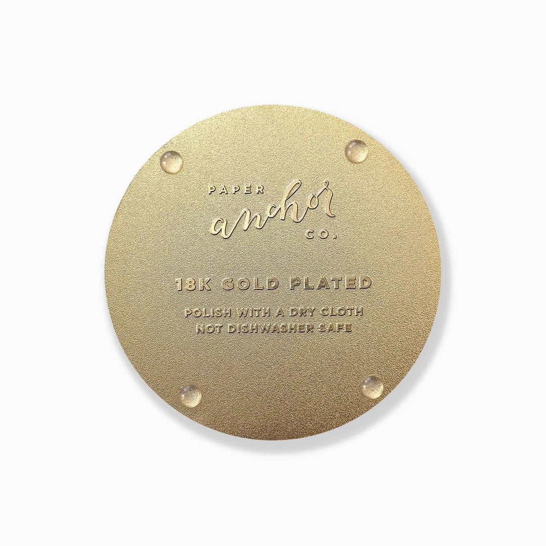 Tropical Floral Gold Drink Coasters