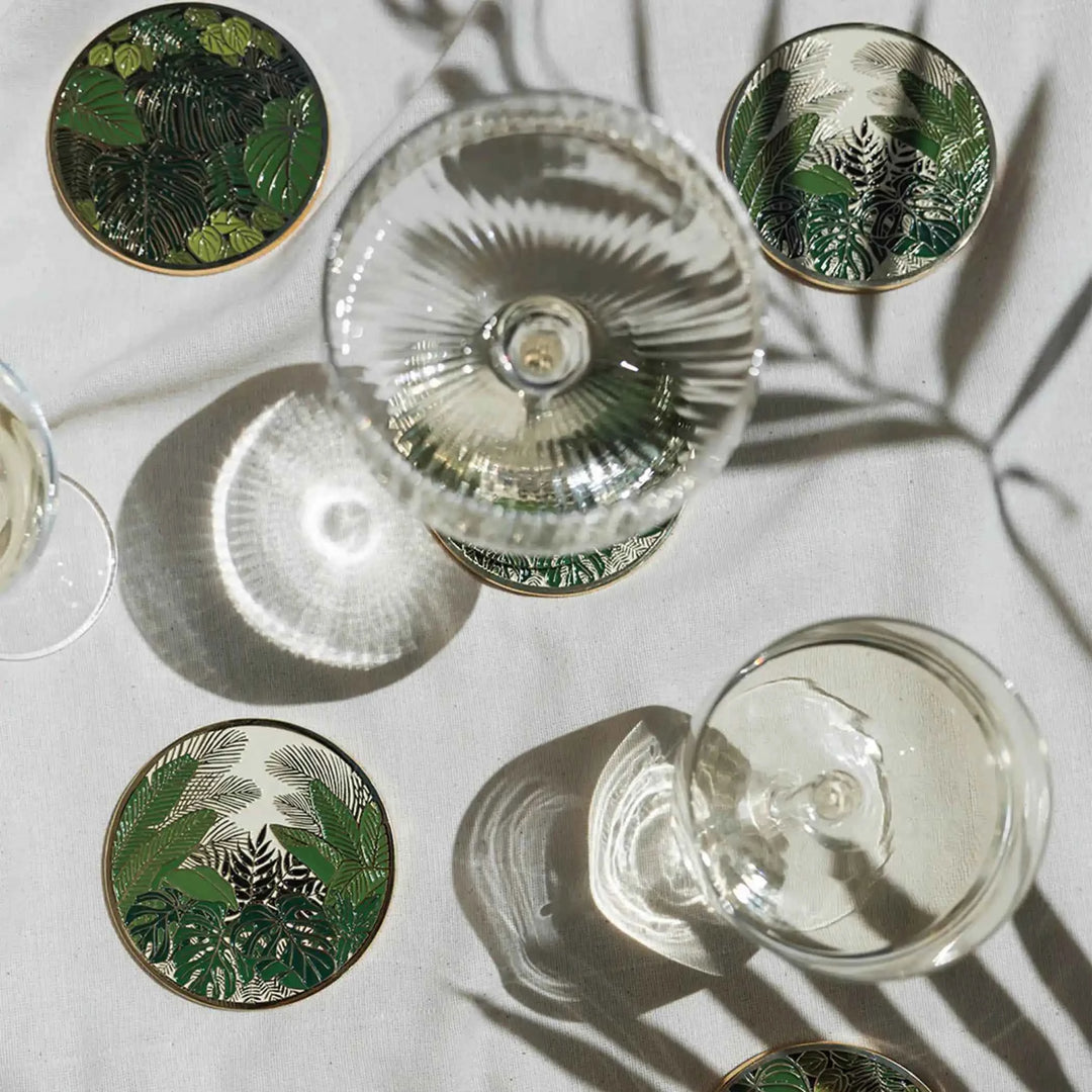 Tropical Conservatory Gold Drink Coasters