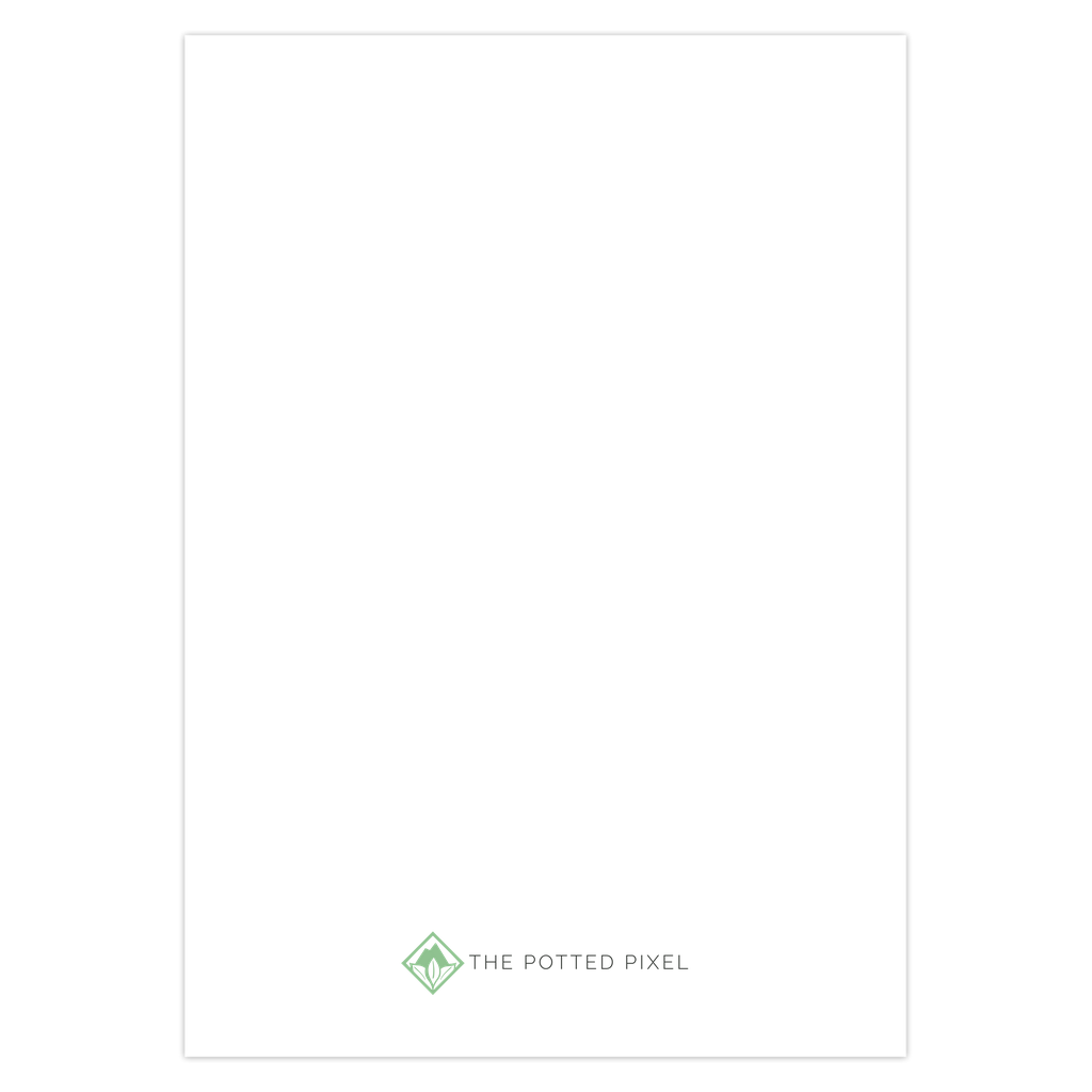 Snow Queen Greeting Card – Pothos Variegated Plant Design on Robust Cardstock