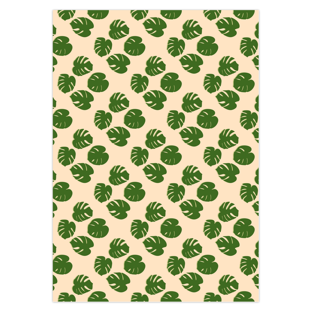 POS Monstera Pattern Greeting Card – 5 Pack