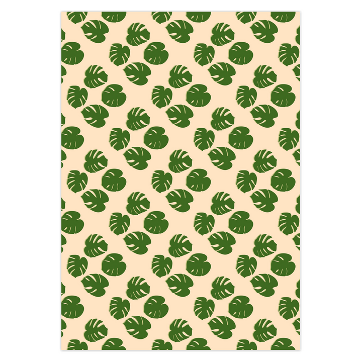 POS Monstera Pattern Greeting Card – 5 Pack