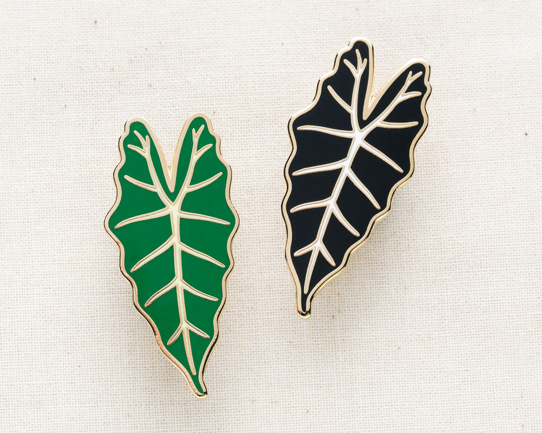 Alocasia Black Enamel Pin