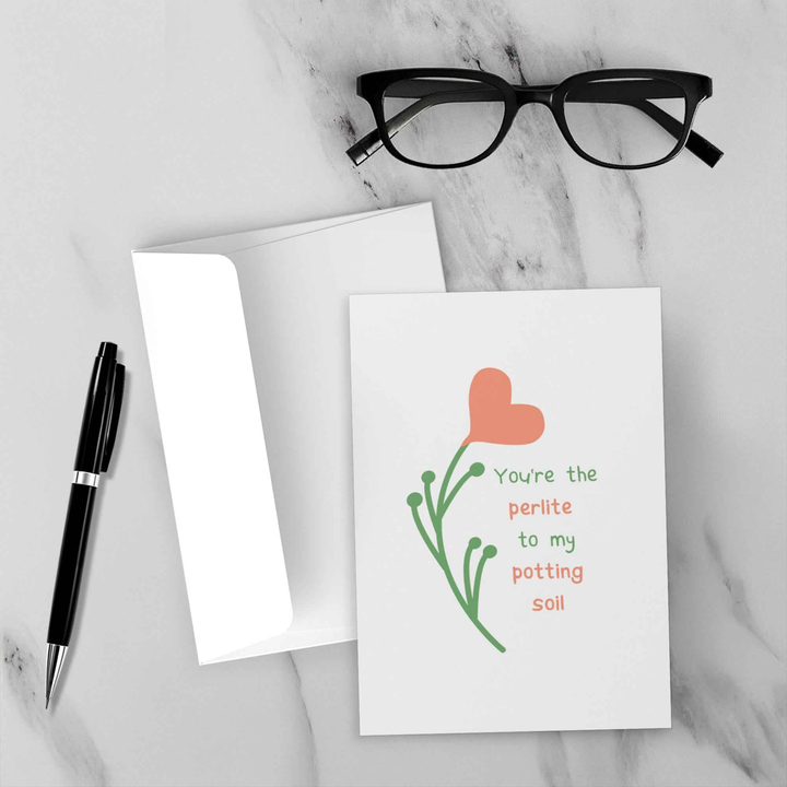 Heart Plant Valentines Card - Botanical Greeting Note With Envelope Included