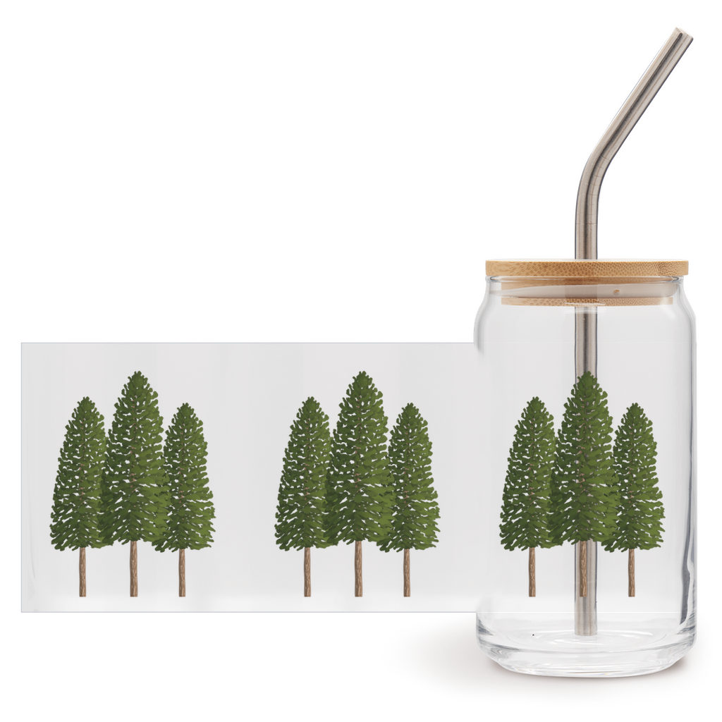 Ponderosa Pine Soda Can Glass – 16 oz Tumbler With Bamboo Lid And Straw