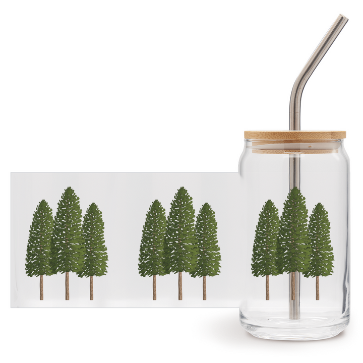 Ponderosa Pine Soda Can Glass – 16 oz Tumbler With Bamboo Lid And Straw