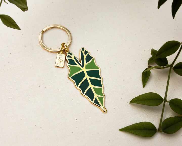 Jungle Leaf Stay Wild Keychain