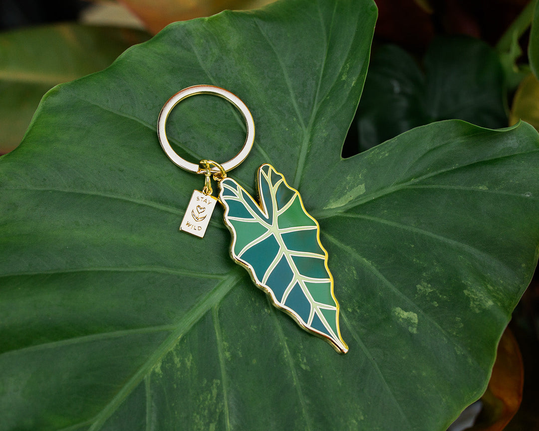 Jungle Leaf Stay Wild Keychain