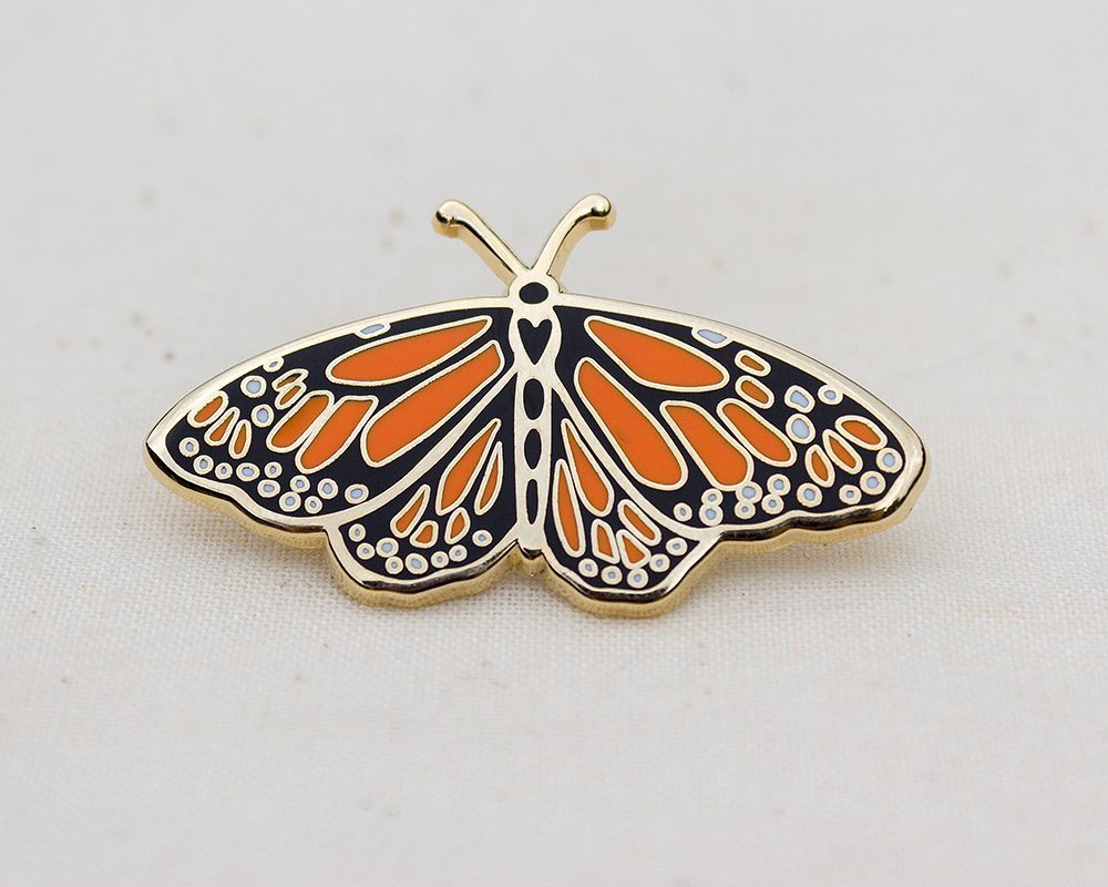 Monarch Butterfly Enamel Pin with GIVEBACK