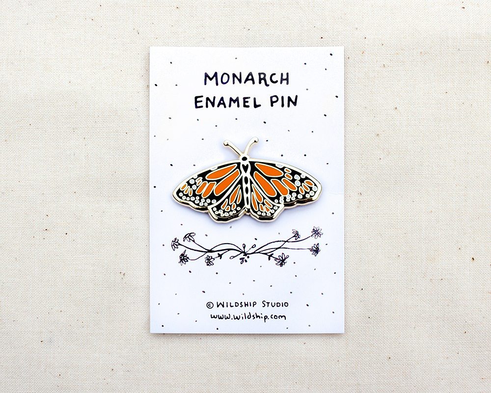 Monarch Butterfly Enamel Pin with GIVEBACK