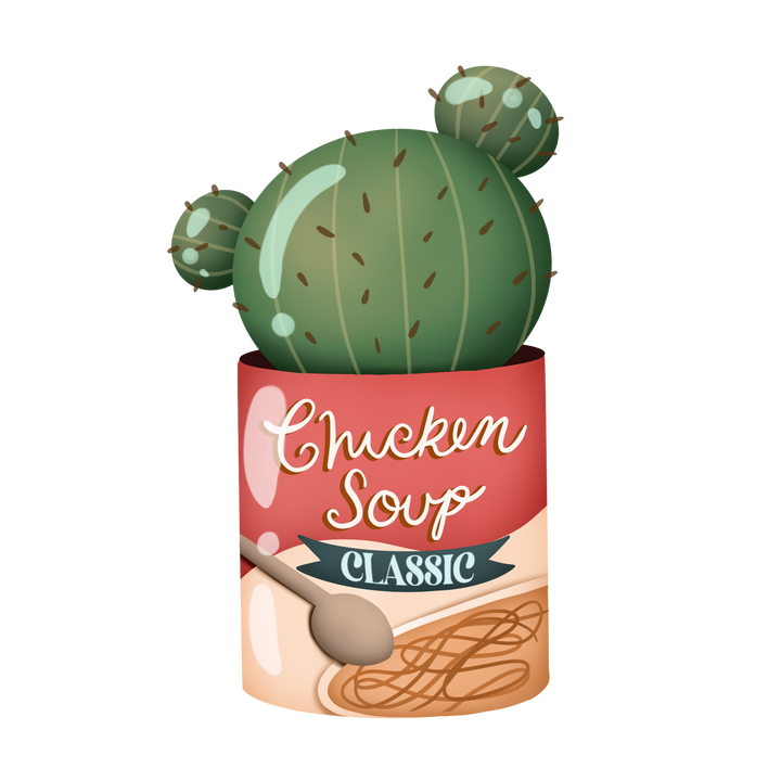 Chicken Noodle Soup Can Cactus Sticker