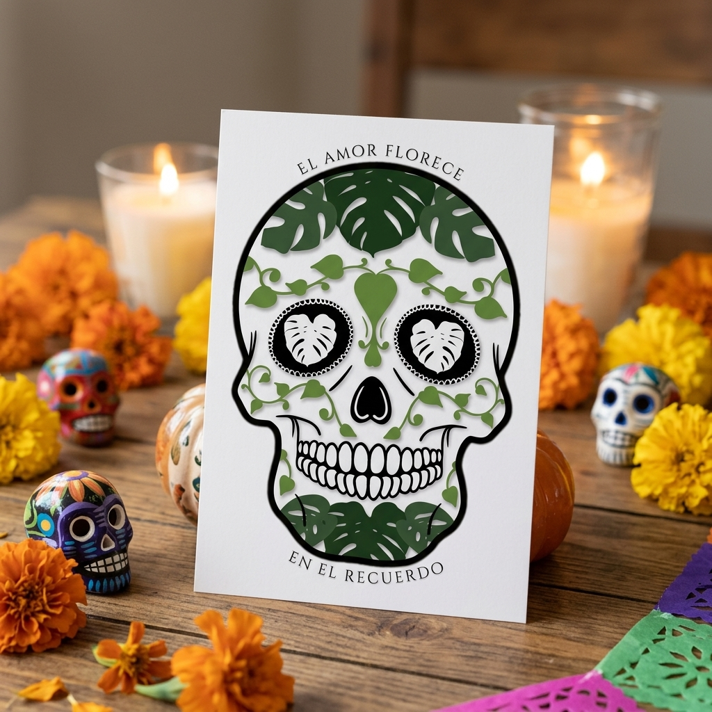 Día de los Muertos 5x7 Card &amp; Art Print – White