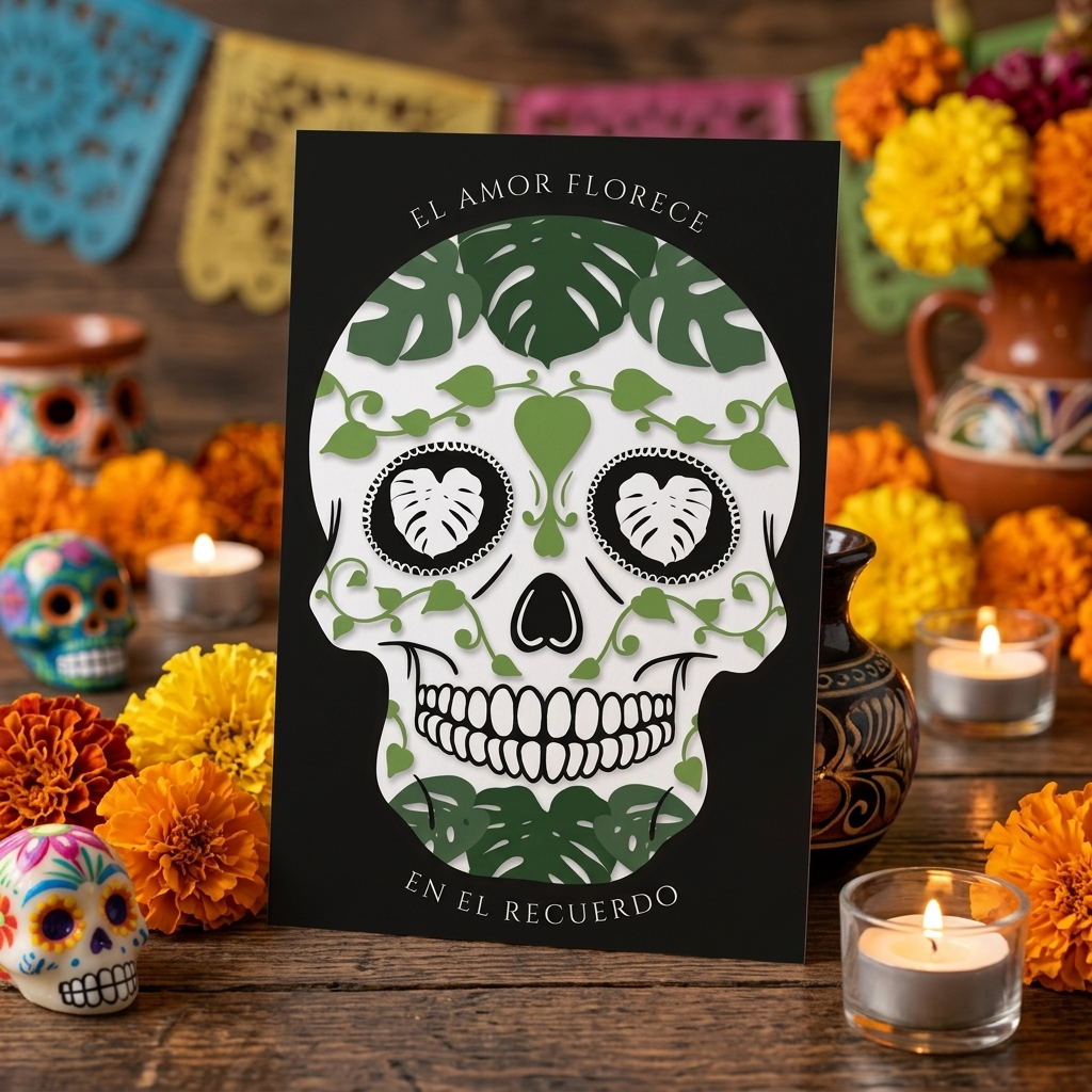 Día de los Muertos 5x7 Card &amp; Art Print – Black