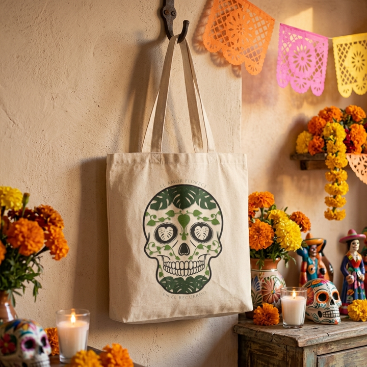 Día de los Muertos Canvas Tote Bag – Eco Friendly Everyday Carry