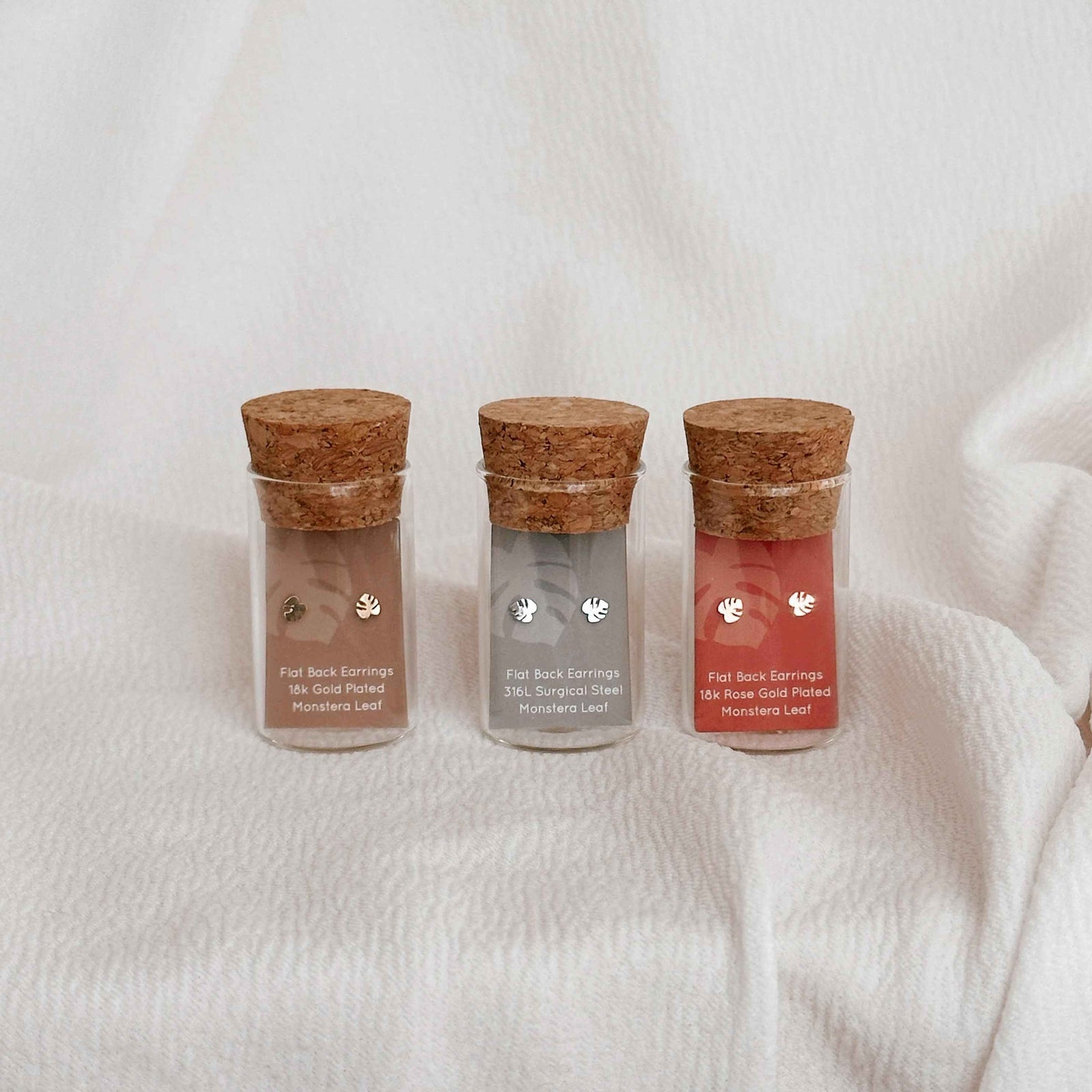 Flat Back- Teeniest Tiniest Monstera Deliciosa Earring Studs