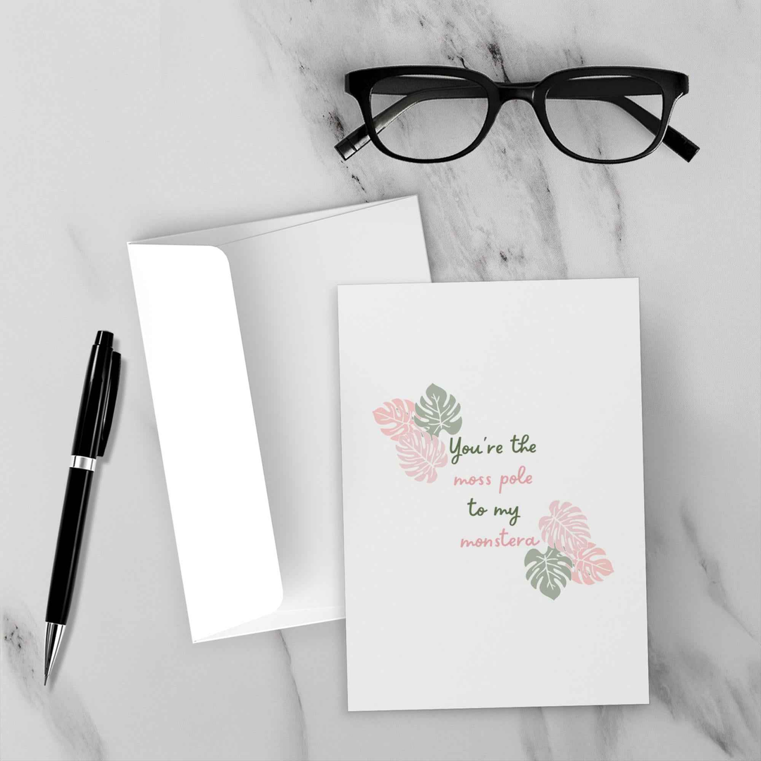 Monstera Valentines Card – Plant Lover Card With Envelope Included