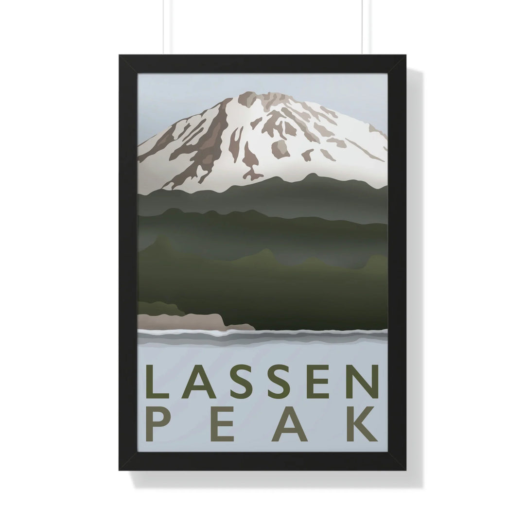 Lassen Peak Minimalist Framed Print, Poster, Printify, Framed, Home & Living, Indoor, Paper, Posters, Laura Christine Photography & Design, laurachristinedesign.com