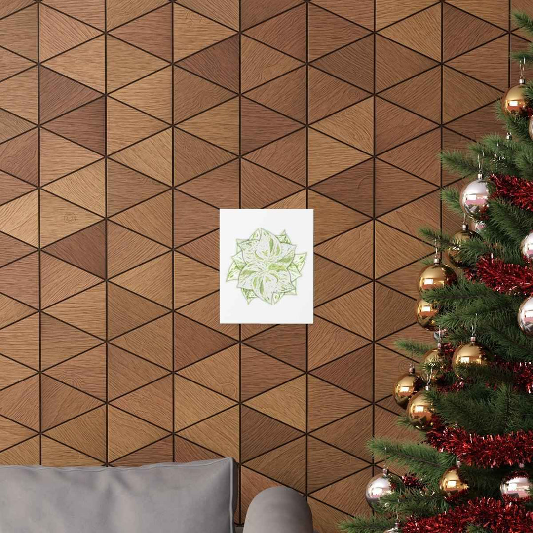 Snow Queen Pothos Print – Variegated Pothos Art on Museum Grade Paper Unframed - The Potted Pixel