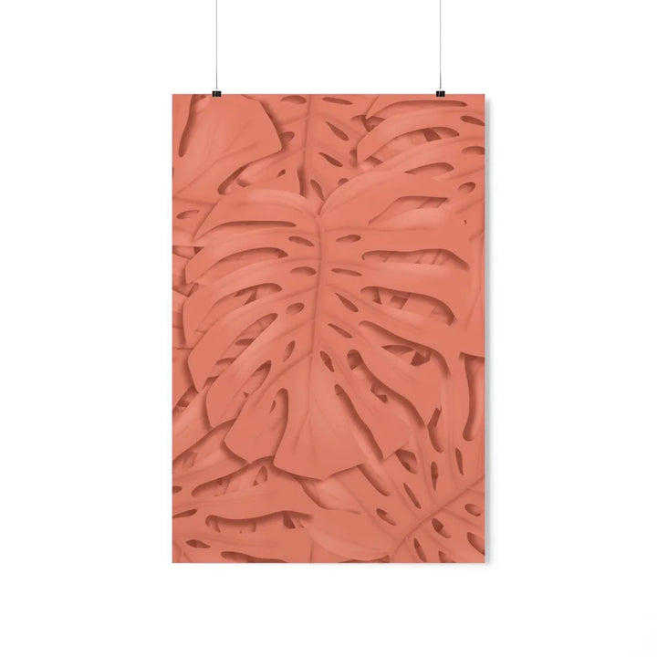 Coral Monstera Print, Poster, Laura Christine Photography & Design, Back to School, Home & Living, Indoor, Matte, Paper, Posters, Valentine's Day promotion, Laura Christine Photography & Design, laurachristinedesign.com