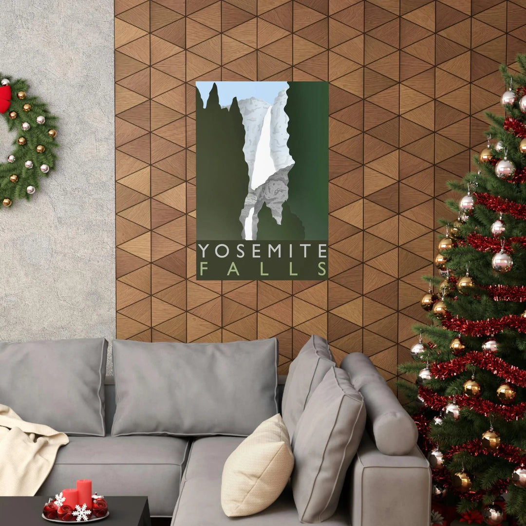 Yosemite Falls Minimalist Print, Poster, Printify, Back to School, Home & Living, Indoor, Matte, Paper, Posters, Valentine's Day promotion, Laura Christine Photography & Design, laurachristinedesign.com