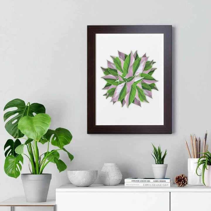 Syngonium Tricolor Print - Framed Botanical Art With Matte Finish & Acrylic Cover - The Potted Pixel