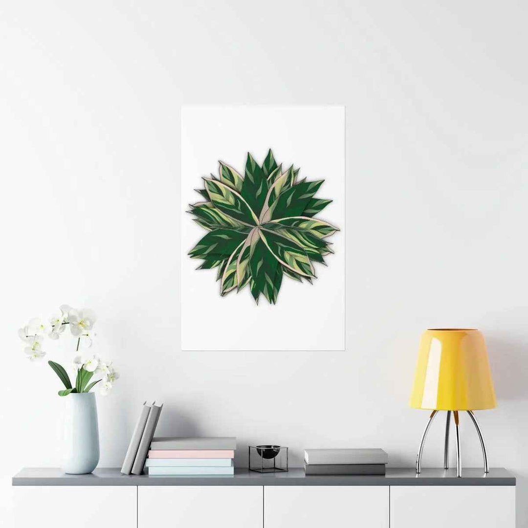 Stromanthe Triostar Print – Tropical Wall Art | Botanical Poster on Museum Grade Paper Unframed - The Potted Pixel