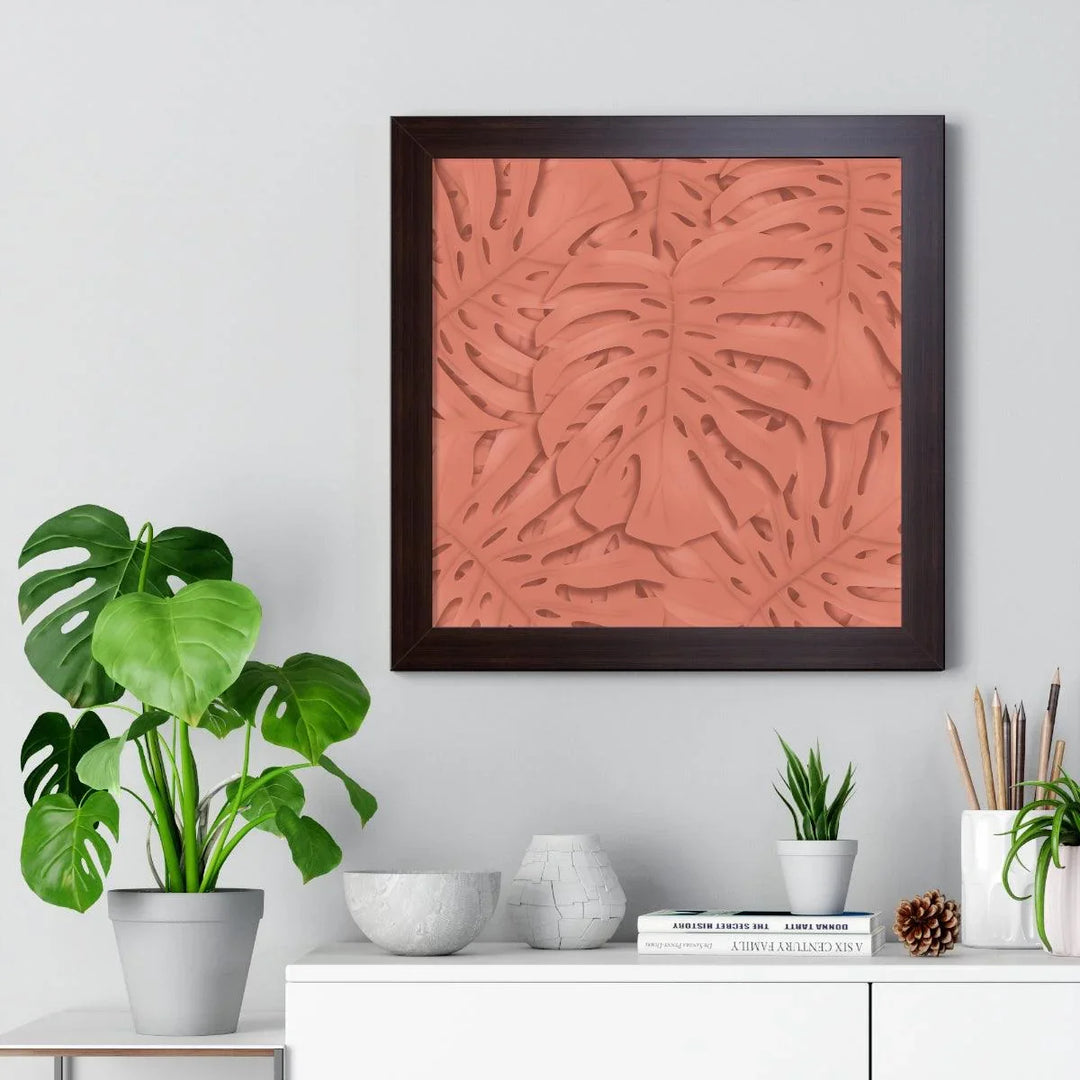 Coral Monstera Framed Print, Poster, Laura Christine Photography & Design, Framed, Home & Living, Indoor, Paper, Posters, Laura Christine Photography & Design, laurachristinedesign.com