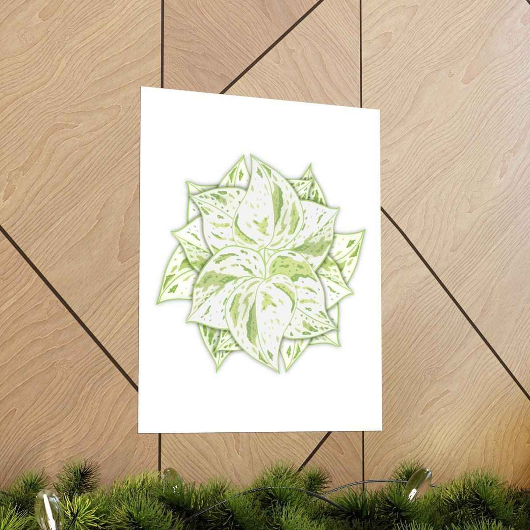 Snow Queen Pothos Print – Variegated Pothos Art on Museum Grade Paper Unframed - The Potted Pixel
