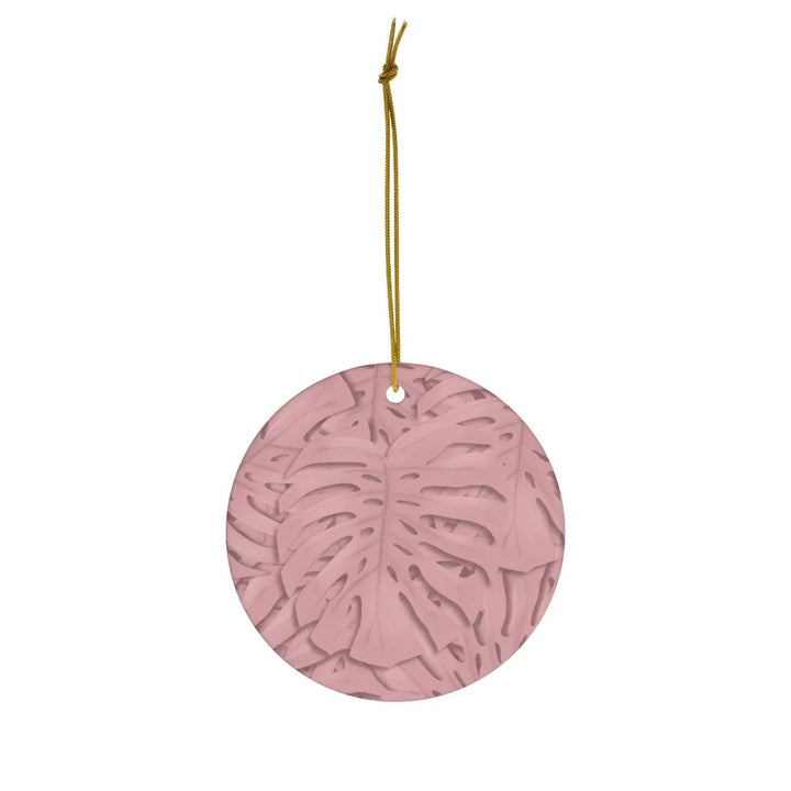 Soft Pink Monstera Pattern Ceramic Ornament, Home Decor, Laura Christine Photography & Design, Ceramic, Christmas, Glossy, Holiday Picks, Home & Living, ornament, Ornaments, Seasonal Decorations, Laura Christine Photography & Design, laurachristinedesign.com