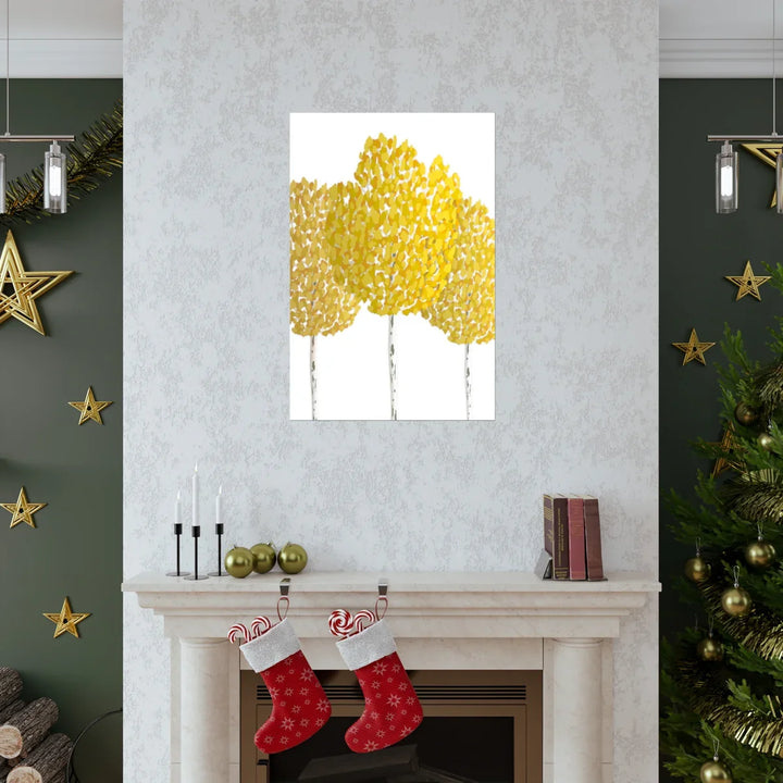 Fall Aspen Print Fine Art Poster On Museum Grade Paper Yellow Foliage Unframed Artwork