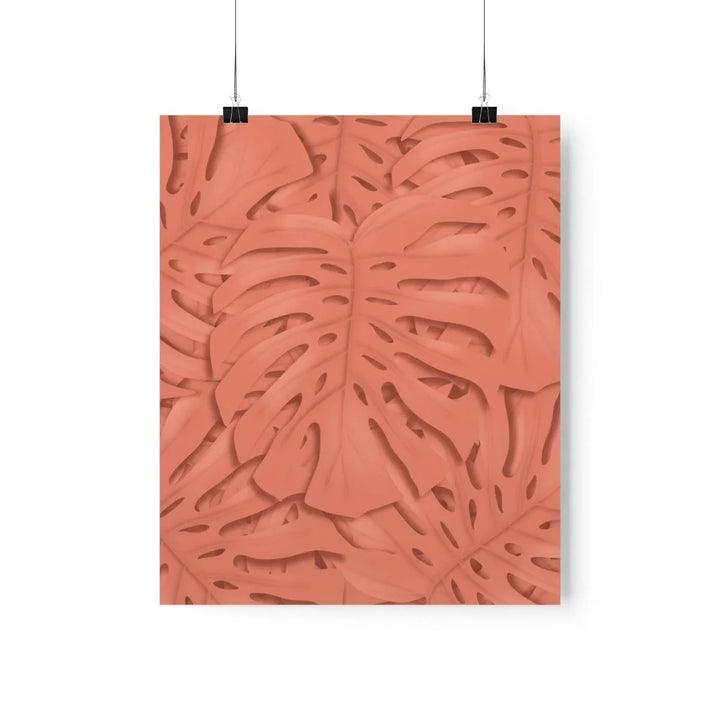 Coral Monstera Print, Poster, Laura Christine Photography & Design, Back to School, Home & Living, Indoor, Matte, Paper, Posters, Valentine's Day promotion, Laura Christine Photography & Design, laurachristinedesign.com