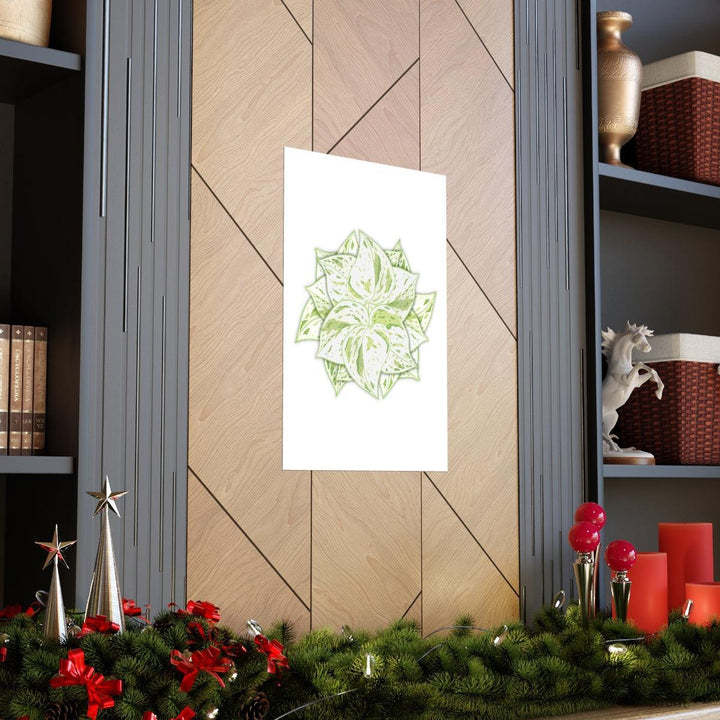 Snow Queen Pothos Print – Variegated Pothos Art on Museum Grade Paper Unframed - The Potted Pixel