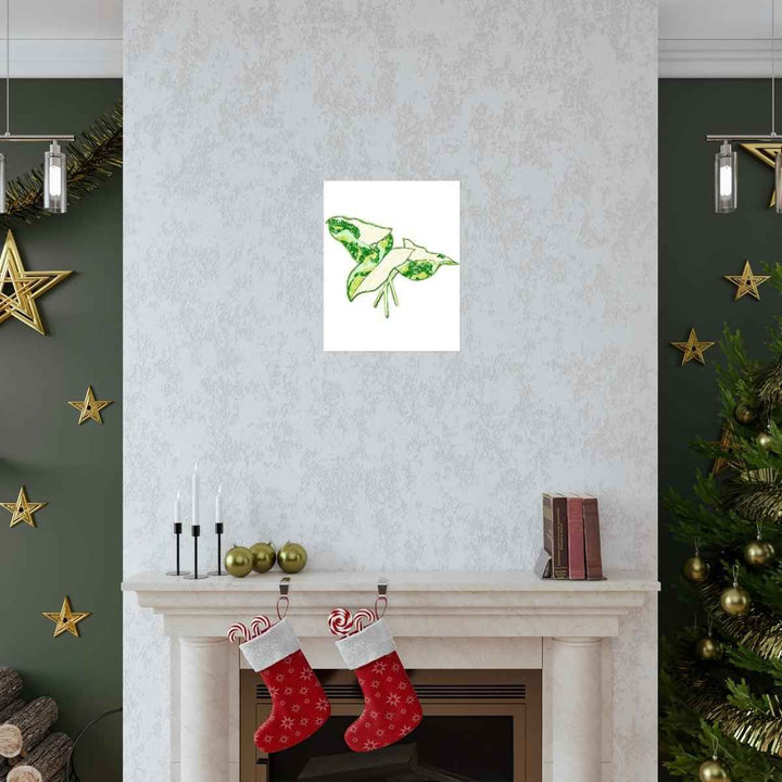 Marble Syngonium Print – Botanical Wall Art on Museum Grade Paper | Matte Finish Unframed - The Potted Pixel
