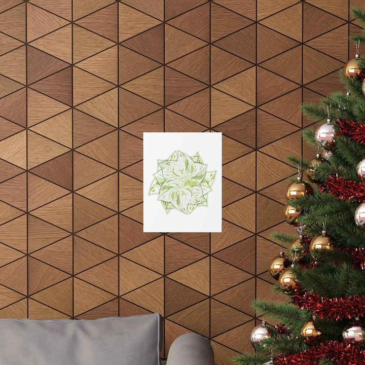 Snow Queen Pothos Print – Variegated Pothos Art on Museum Grade Paper Unframed - The Potted Pixel