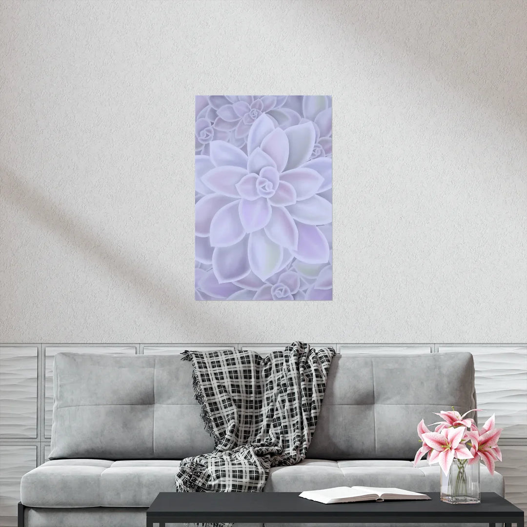 Graptopetalum Murasaki Print Pastel Succulent Wall Art On Museum Grade Paper Unframed