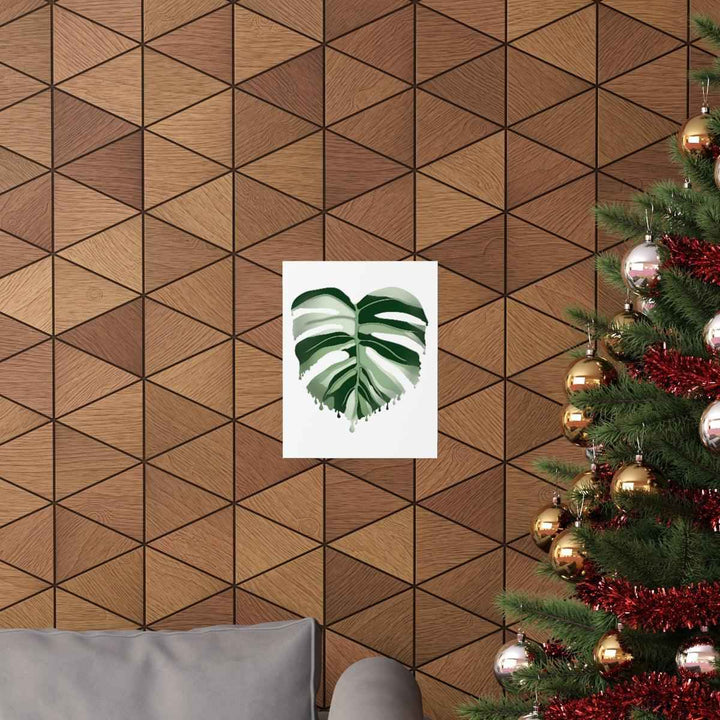 Melting Monstera Albo Print - Fine Art Poster | Botanical Wall Art on Matte Paper Unframed