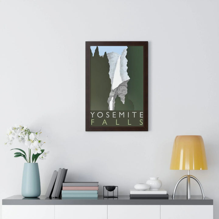 Yosemite Falls Minimalist Framed Print, Poster, Printify, Framed, Home & Living, Indoor, Paper, Posters, Laura Christine Photography & Design, laurachristinedesign.com
