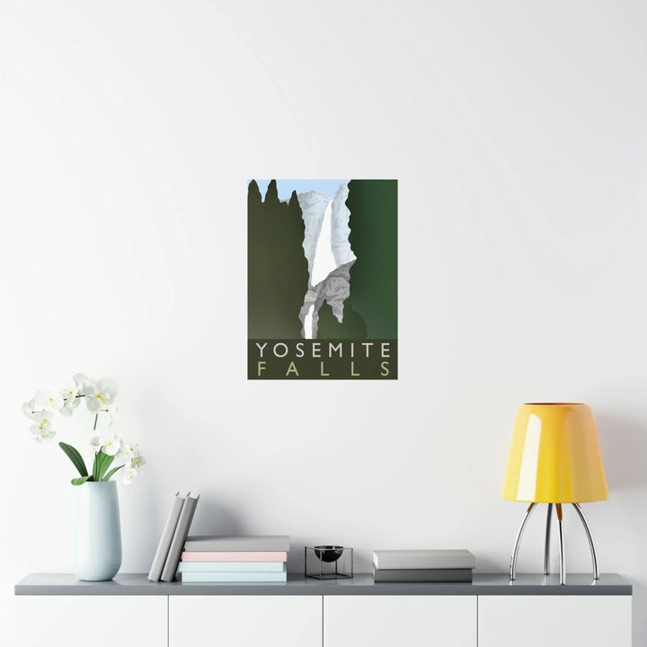 Yosemite Falls Minimalist Print, Poster, Printify, Back to School, Home & Living, Indoor, Matte, Paper, Posters, Valentine's Day promotion, Laura Christine Photography & Design, laurachristinedesign.com