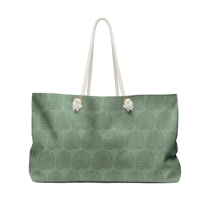 Weekender Tote Bag With All Over Monstera Leaf Pattern And Durable Rope Handles For Oversized Travel Duffel