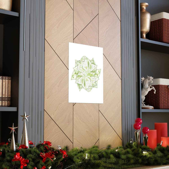 Snow Queen Pothos Print – Variegated Pothos Art on Museum Grade Paper Unframed - The Potted Pixel